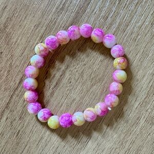 Pink and Yellow Beaded Bracelet